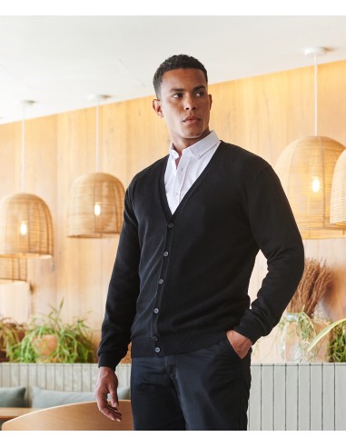 H-H722-Mens Lightweight V-Neck Cardigan